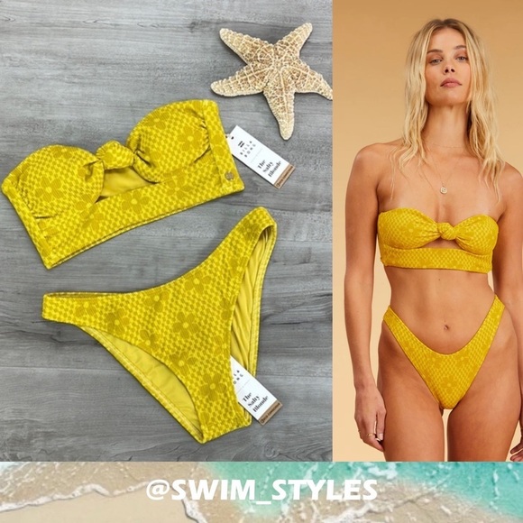 ☀️BILLABONG☀️ Salty Blonde Made Ya Look Knot Bandeau MADE YA LOOK HIKE BIKINI - Picture 1 of 17